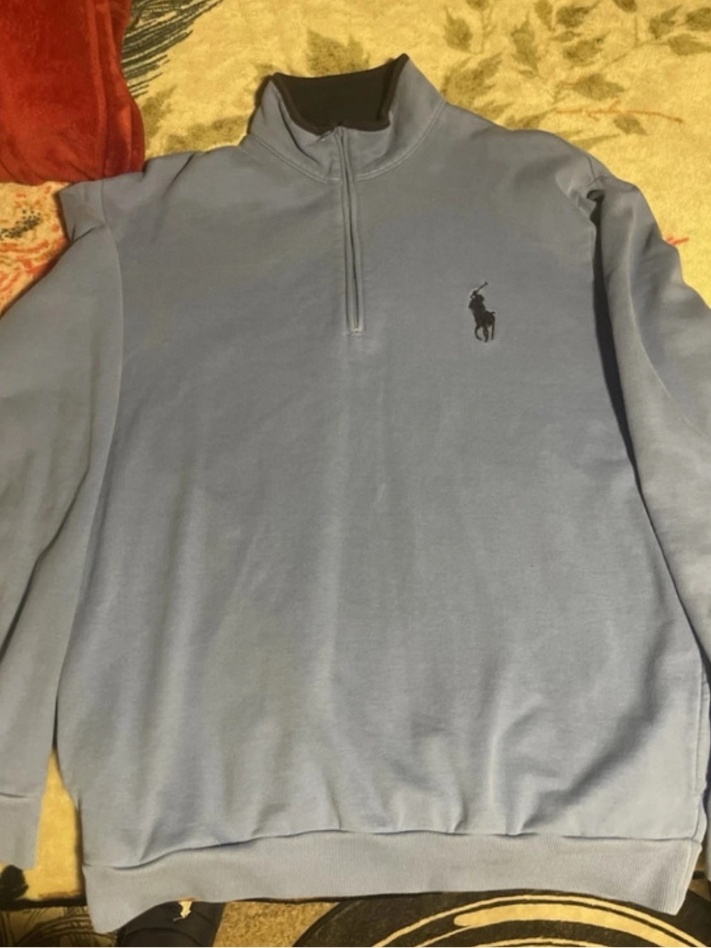 Ralph Lauren Light Blue Fleece with Navy Trim